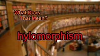 What does hylomorphism mean [upl. by Milissent87]