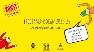 Progmamansökningens 202526 ansökningsinfo på svenska [upl. by Quartana]