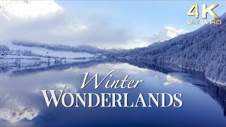 Enchanting Winter Wonderlands ❄️ 4K Snowy Winter Scenery with Beautiful Piano Music [upl. by Ayres]