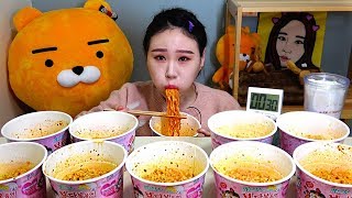 SUB 도전먹방 까르보불닭볶음면 10컵 Challenge Mukbang eating show [upl. by Aliwt]