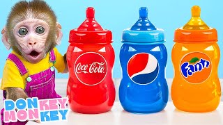 😋 I Want To Go First Song 🌈 Rainbow Bottle Jelly  Donkey Monkey  Nursery Rhymes [upl. by Ylrebma]