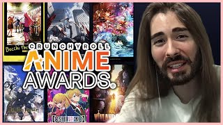 Votes at the Crunchyroll Anime Awards 2024  Moistcr1tikal reacts [upl. by Ahsinuq665]