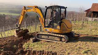 Vineyard ground preparation  JCB 8060 [upl. by Sicular848]