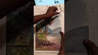 watercolor painting painting art artist artwork acrylicpainting shorts youtubeshorts [upl. by Gurias]