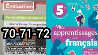 mes apprentissages en français 5 AP page 70 71 72 évaluation [upl. by Enomed]