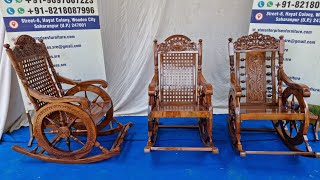 Wooden Rocking Chair Sheesham Wood Rocking Chair Grandfather Chair Saharanpur [upl. by Ztirf]