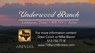 Underwood Ranch Lampasas Texas  408 Acres [upl. by Wilde]