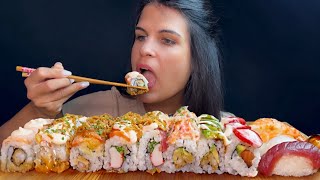 40 PIECES OF SUSHI  MUKBANG  ASMR  EATING SOUNDS [upl. by Elawalo]