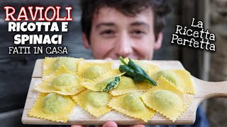 RAVIOLI RICOTTA E SPINACI FATTI IN CASA e PASTA FRESCA ALL’UOVO – ricetta perfetta  Davide Zambelli [upl. by Ragouzis781]