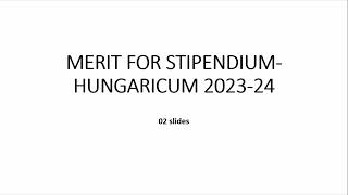 Expected Merit for HEC Stipendium Hungaricum Scholarship 202324 [upl. by Keelia]