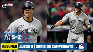 YANKEES REGRESAN A LA SERIE MUNDIAL JUAN SOTO sella la victoria vs Guardians  MLB  ESPN Beisbol [upl. by Htaras]