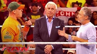 John Cena and Ric Flair confront Jon Stewart on Raw [upl. by Nnazil29]