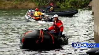 Swiftwater Rescue Training Under Way In Sacramento [upl. by Tolman]