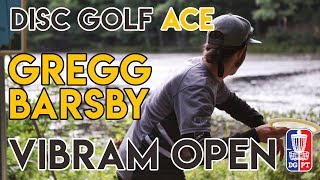 Disc Golf Hole in One  Gregg Barsby Ace Hole 5  2017 Vibram Open [upl. by Ellesig298]