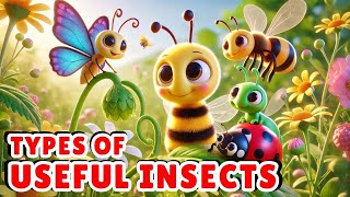 Useful Insects Names  Learn About Bugs  Insects For Kids [upl. by Thomey]