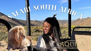 Aquila Private Game Reserve SAFARI in South Africa near Cape Town Big Five Sightings [upl. by Kutzer]