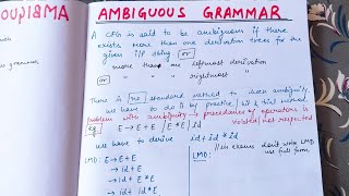 Lecture 9 Ambiguous Grammar in Compiler Design [upl. by Halliday]