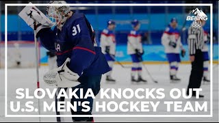 Slovakia knocks out US mens hockey from tournament at Winter Olympics [upl. by Sousa]