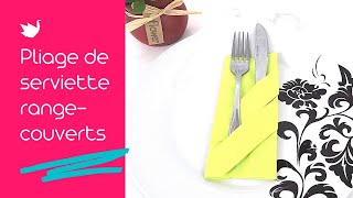 Pliage de serviette range couverts Tutoriel Facile [upl. by Dayle]