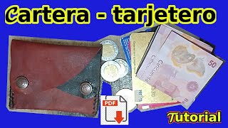 Como hacer Carteratarjetero de piel TUTORIAL moldes gratis [upl. by Saleme]