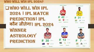 Who Will Win IPL 2024 । IPL कौन जीतेगा। IPL 2024 WINNER ASTROLOGY PREDICTION  Numerology [upl. by Lleinad265]