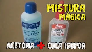 Silicone Removível feito com Acetona e Cola de Isopor [upl. by Harriet]