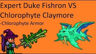 Terraria  Expert Duke Fishron VS Chlorophyte Claymore [upl. by Audwin]