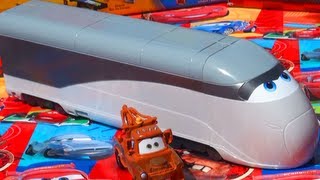 Disney Pixar Cars 2 Stephenson Spy Train Maters Secret Mission Transforming Mattel Toys Agent Mater [upl. by Enyamart]