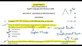 Sample Paper Class 10 202324  Paper 4  Practice paper class 10 English [upl. by Eri]