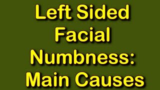 Left Sided Facial Numbness Main Causes [upl. by Anailil]