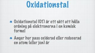 Oxidationstal gammal [upl. by Tratner119]