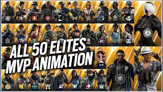 ALL 50 ELITE SKINS MVP ANIMATIONS  Iana Elite amp Warden Elite [upl. by Refinnej]