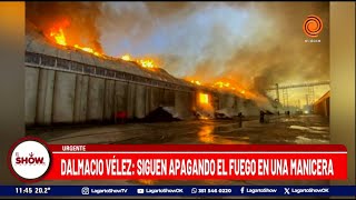 Siguen apagando el incendio en una manicera de Dalmacio Vélez [upl. by Noach196]