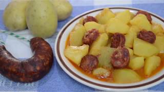 GUISO DE PATATAS CON CHORIZOReceta TradicionalEconomica y Muy Fácil😋POTATO STEW WITH CHORIZO [upl. by Mahmud]