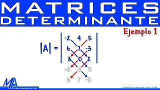 Determinante de una matriz de 3x3 Regla de Sarrus [upl. by Idleman381]