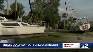 Boats beached near Sunseeker Resort in Charlotte Harbor [upl. by Caterina]