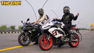 Ninja 500 VS Aprilia RS457  The End [upl. by Einaled]