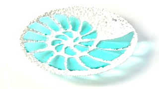 Fused Glass  Fossil Coral Rock amp Seashell Plate [upl. by Latonia]