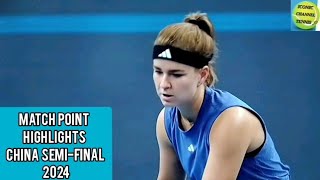 KAROLINA MUCHOVAQINWEN ZHENGMATCH POINT HIGHLIGHTSCHINA SEMIFINAL 2024 [upl. by Treblih]