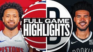 PISTONS at NETS  FULL GAME HIGHLIGHTS  November 3 2024 [upl. by Liew]