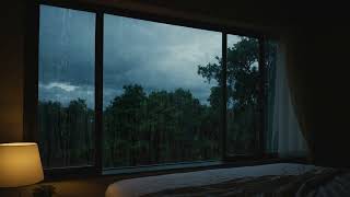 10 Hours Heavy Rain Sound on The Window  Enjoy a Sleep Well Night in Cozy Bedroom  Rainfall Noises [upl. by Piper499]