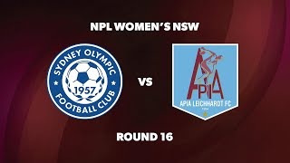 NPL Womens NSW Round 16 Sydney Olympic FC v APIA Leichhardt FC [upl. by Trager172]