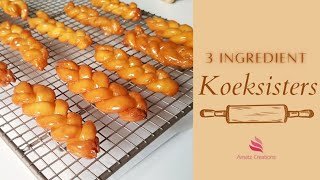 3 Ingredient Koeksisters  South African 🇿🇦 Delicacy  So easy and SO tasty [upl. by Aehtla495]