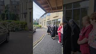 The Little Sisters of the Poor say farewell to the Papal Nuncio as he leaves Paisley to Motherwell [upl. by Eiralc]