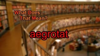 What does aegrotat mean [upl. by Nylehtak182]