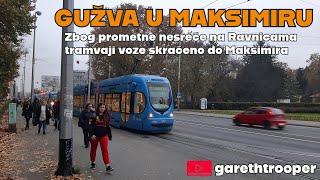 Gužva u Maksimiru  Zbog prometne na Ravnicama tramvaji voze skraćeno [upl. by Virgina]