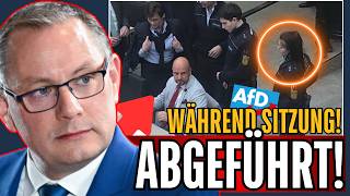 SUPERGAU 🚨POLIZEIEINSATZ im PARLAMENT👮 AFD Abgeordneter wird LIVE 🎥 abgeführt afd [upl. by Ulrick]