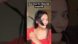 Best hack for Waterfall Braids🤯🤯🧿 waterfall hairhacks hairstyle ashortaday shorts [upl. by Nodaj894]