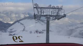 Talfahrt Gondelbahn Hohe Salve  von der Hohen Salve nach Hexenwasser  Hochsöll am 17122022 [upl. by Akemrej]