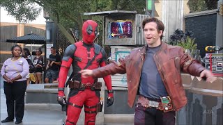 Deadpool vs Star Lord at Avengers Campus  Dance Off [upl. by Yffat]